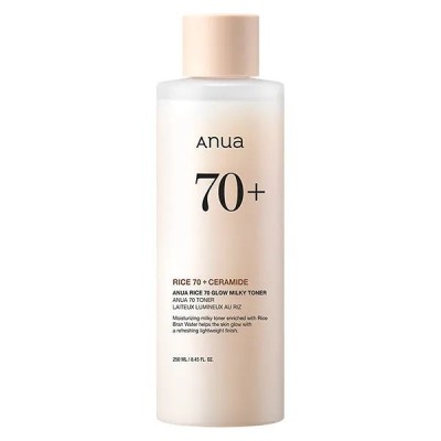 تونر آبرسان و روشن کننده آنوا مدل Rice 70 Glow Milky Toner + Ceramide حجم 250 میلی‌لیتر