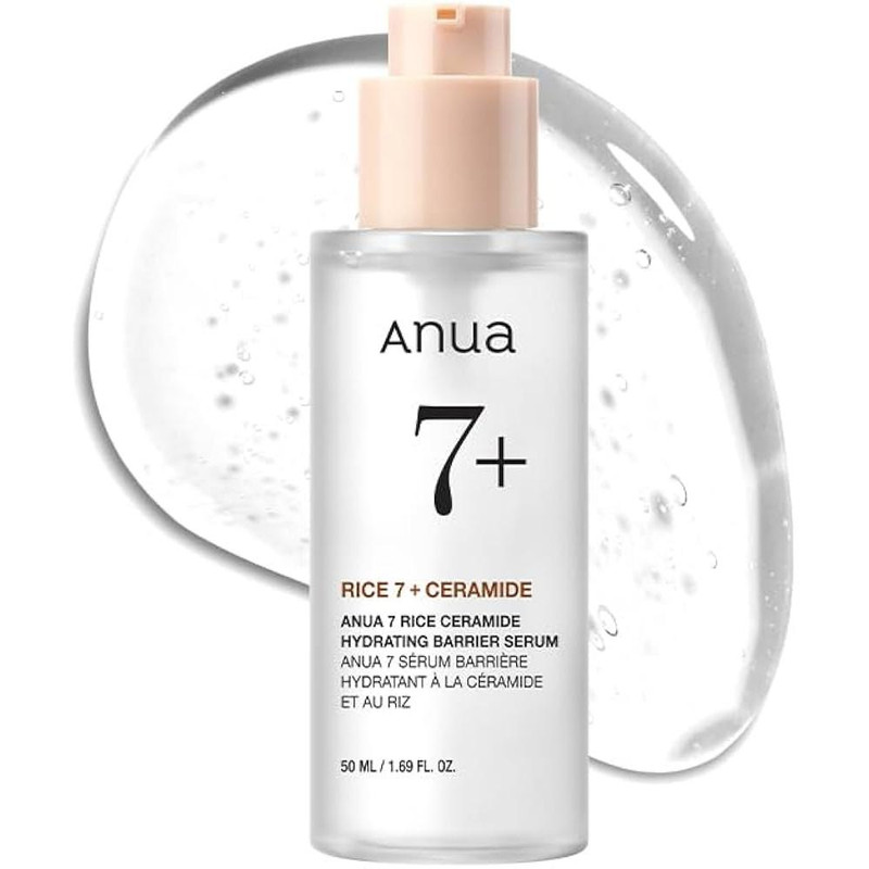 سرم آبرسان و تقویت‌کننده سد دفاعی پوست آنوا مدل Rice 7 + Ceramide Hydrating Barrier Serum حجم 50 میلی‌لیتر