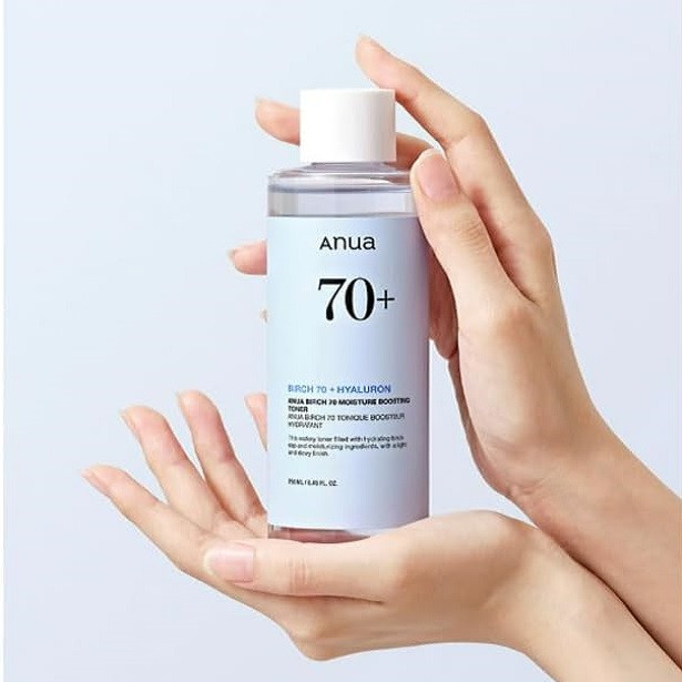 تونر پاک‌کننده، آبرسان و تسکین‌دهنده صورت آنوا مدل Birch 70 + Hyaluron مناسب انواع پوست حجم 250 میلی‌لیتر