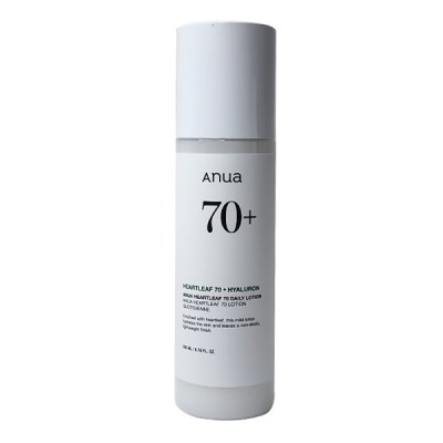 لوسیون آبرسان و تسکین‌دهنده صورت آنوا مدل Heartleaf 70 + Hyaluron مناسب انواع پوست حجم 200 میلی‌لیتر