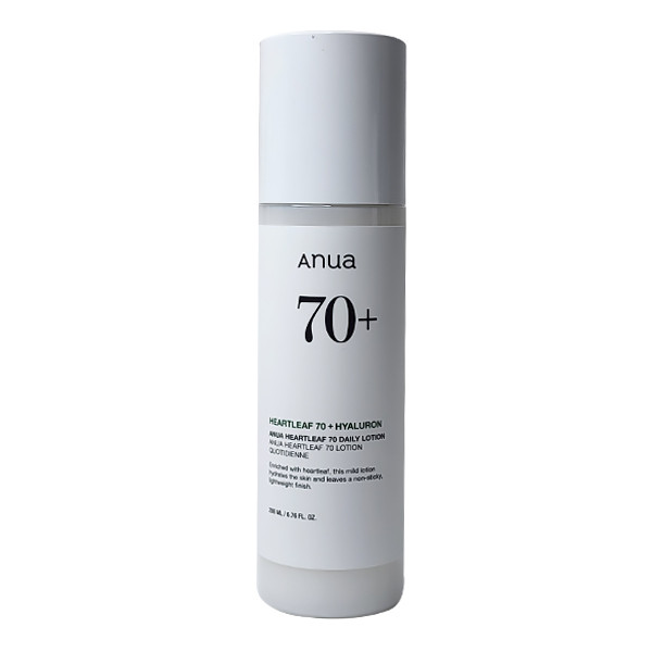 لوسیون آبرسان و تسکین‌دهنده صورت آنوا مدل Heartleaf 70 + Hyaluron مناسب انواع پوست حجم 200 میلی‌لیتر