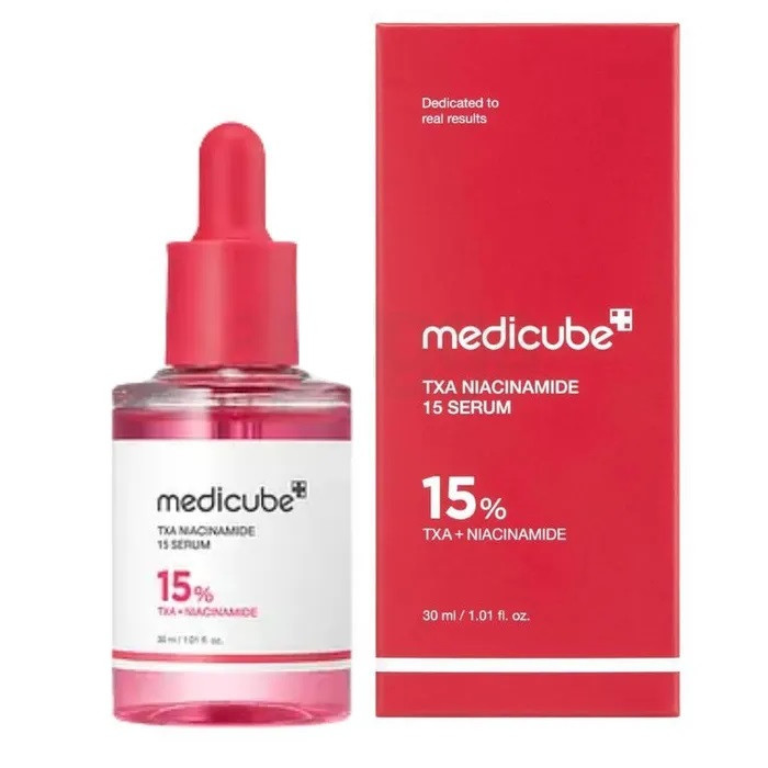 سرم روشن کننده پوست مدیکیوب مدل TXA + Niacinamide 15% مناسب انواع پوست حجم 30 میلی‌لیتر