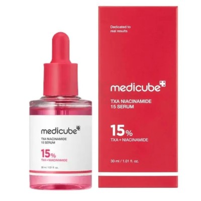 سرم روشن کننده پوست مدیکیوب مدل TXA + Niacinamide 15% مناسب انواع پوست حجم 30 میلی‌لیتر