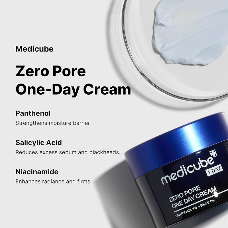 کرم مرطوب کننده صورت مدیکیوب مدل Zero Pore مناسب انواع پوست حجم 50 میلی‌لیتر