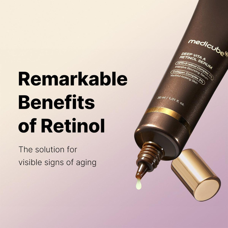 سرم پوست مدیکیوب مدل Retinol مناسب انواع پوست حجم 30 میلی‌لیتر