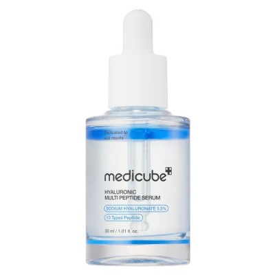 سرم آبرسان و جوانساز پوست مدیکیوب مدل Hyaluronic Multi Peptide مناسب انواع پوست حجم 30 میلی‌لیتر