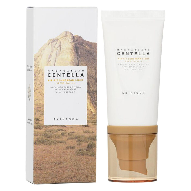 کرم ضد آفتاب بدون رنگ سنتلا مدل SKIN1004 Madagascar Centella Air-Fit Suncream Plus SPF30 PA++++ مناسب پوست حساس حجم 50 میلی‌لیتر