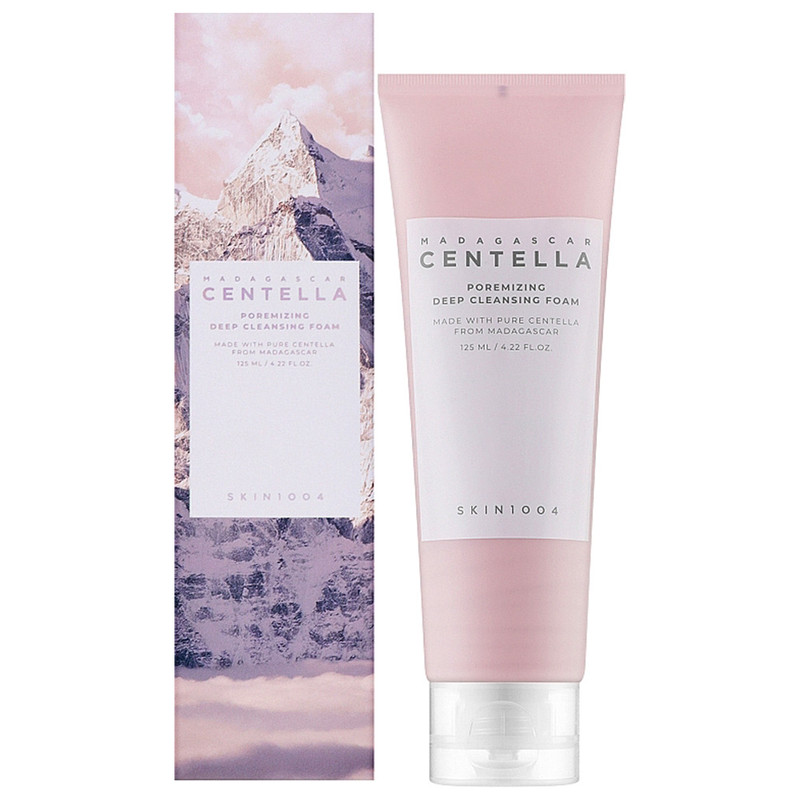 فوم شستشوی صورت سنتلا اسکین 1004 مدل Madagascar Centella Poremizing Deep Cleansing Foam مناسب انواع پوست حجم 125 میلی‌لیتر
