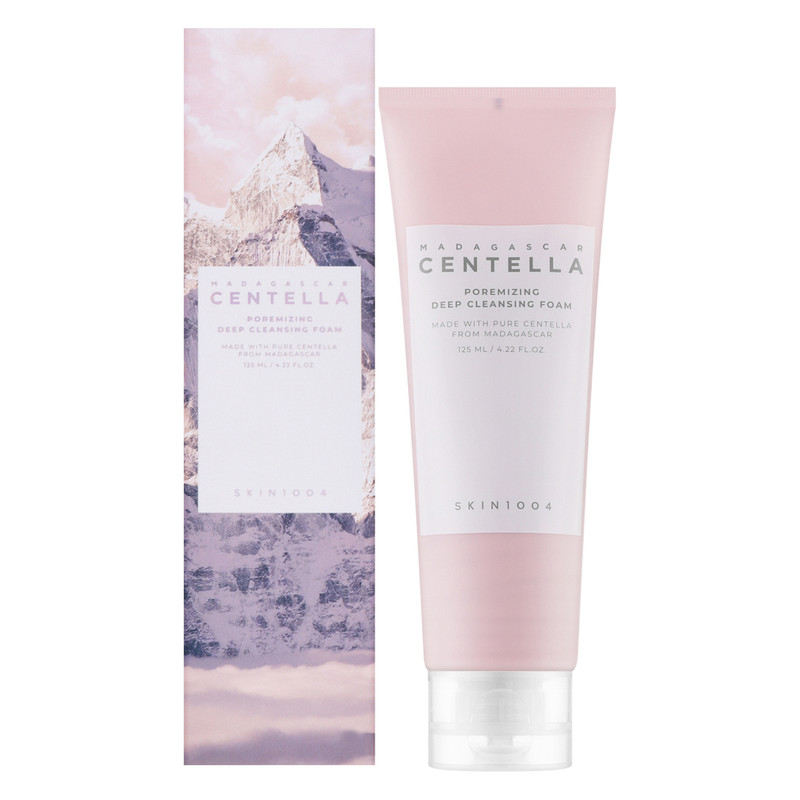 فوم پاک کننده صورت اسکین 1004 مدل Madagascar Centella Poremizing Deep Cleansing Foam مناسب پوست مختلط حجم 125 میلی‌لیتر