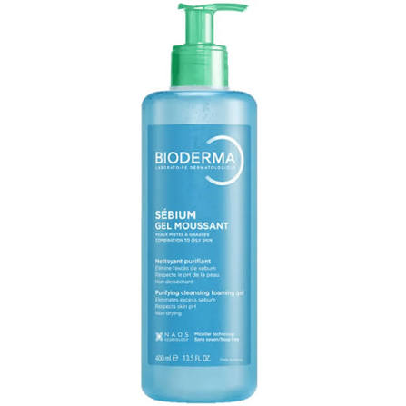 ژل فوم شوینده صورت بایودرما مدل Sebium Gel Moussant مناسب پوست چرب و مختلط حجم 200 میلی‌لیتر