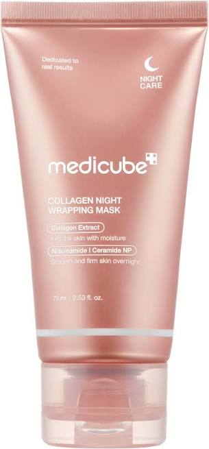 ماسک شب حاوی کلاژن مدی کیوب مدل Collagen Night Wrapping Mask حجم 75 میلی‌لیتر