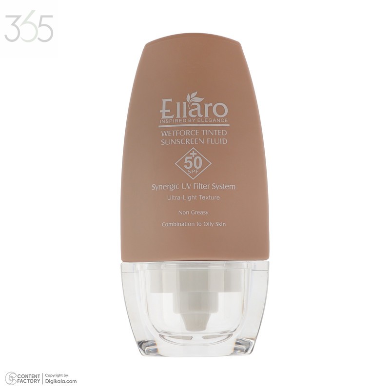 فلوئید ضد آفتاب رنگی صورت الارو SPF 50 مدل Wetforce ‌محافظ در برابر اشعه UVA و UVB مناسب برای پوست چرب و مختلط حجم 50 میلی‌لیتر