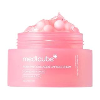 کرم کپسولی کلاژن و PDRN مدی کیوب مدل PDRN Pink Collagen Capsule Cream حجم 55 میلی‌لیتر