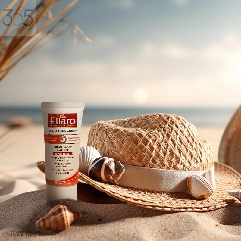 کرم ضد آفتاب رنگی الارو مدل SPF50 محافظ UVA ،UVB، ضد چروک، مناسب انواع پوست تحت لیسانس حجم 50 میلی‌لیتر