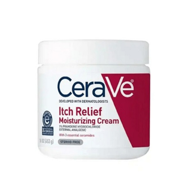 کرم مرطوب‌کننده دست، صورت و گردن سراوی مدل Itch Relief مناسب انواع پوست وزن 340 گرم
