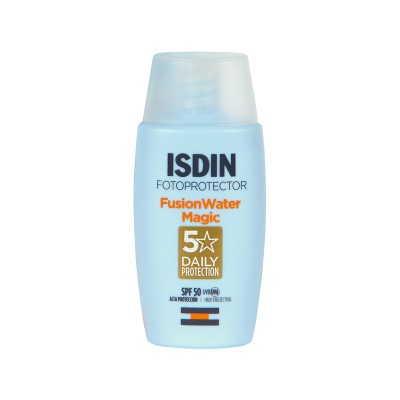 فلوئید ضدآفتاب بدون رنگ ایزدین SPF50 مدل Fusion Water Magic حجم 50 میلی‌لیتر