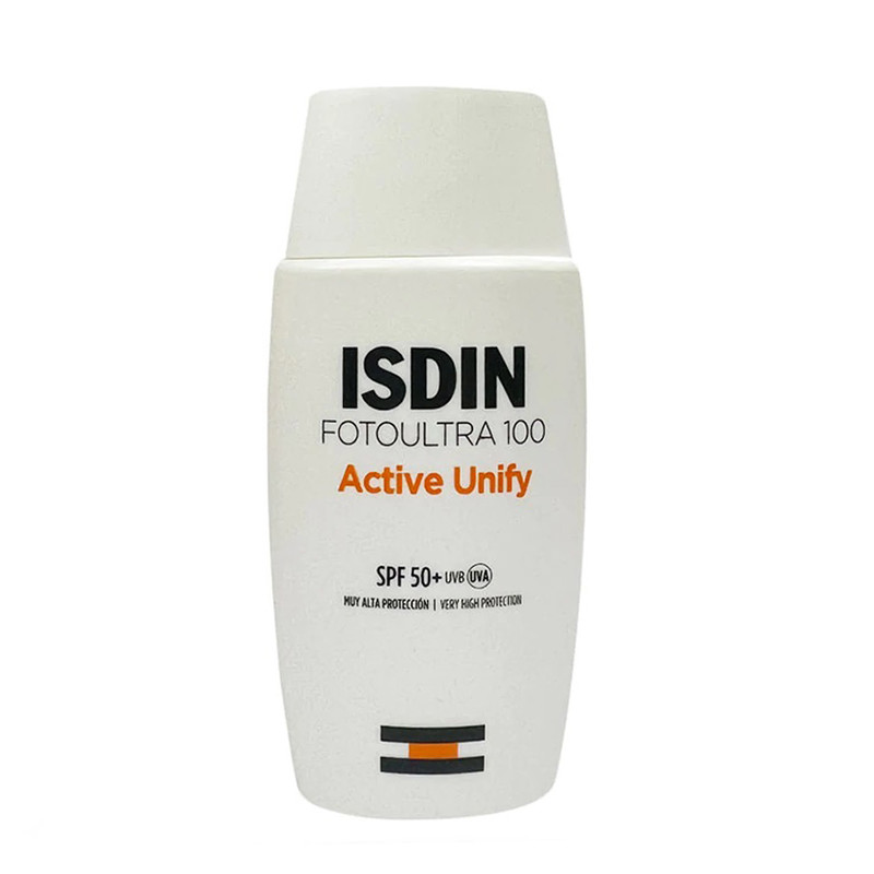 کرم ضدآفتاب بدون رنگ ایزدین SPF50 مدل FotoUltra 100 Active Unify حجم 50 میلی‌لیتر