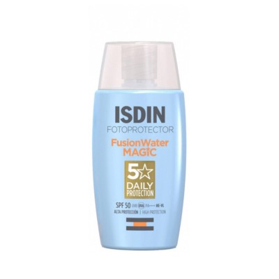 کرم ضد آفتاب بدون رنگ ایزدین SPF50 مدل Fusion Water Magic مناسب انواع پوست حجم 50 میلی‌لیتر