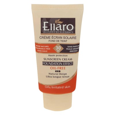 کرم ضد آفتاب رنگی الارو SPF30 سری Foundation Effect مدل Natural Beige مناسب پوست چرب و حساس حجم 40 میلی‌لیتر