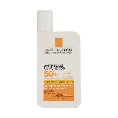 فلوئید ضد آفتاب بی‌رنگ لاروش پوزای +SPF50 مدل Anthelios UVMune 400 مناسب انواع پوست حجم 50 میلی‌لیتر