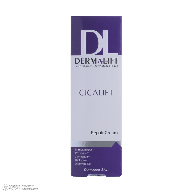 کرم ترمیم کننده پوست صورت درمالیفت مدل Cicalift مناسب پوست‌های آسیب‌دیده حجم 30 میلی‌لیتر