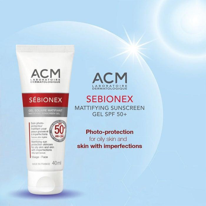ژل ضد آفتاب ای سی ام SPF50 مدل Sebionex مناسب پوست چرب و مختلط حجم 40 میلی‌لیتر